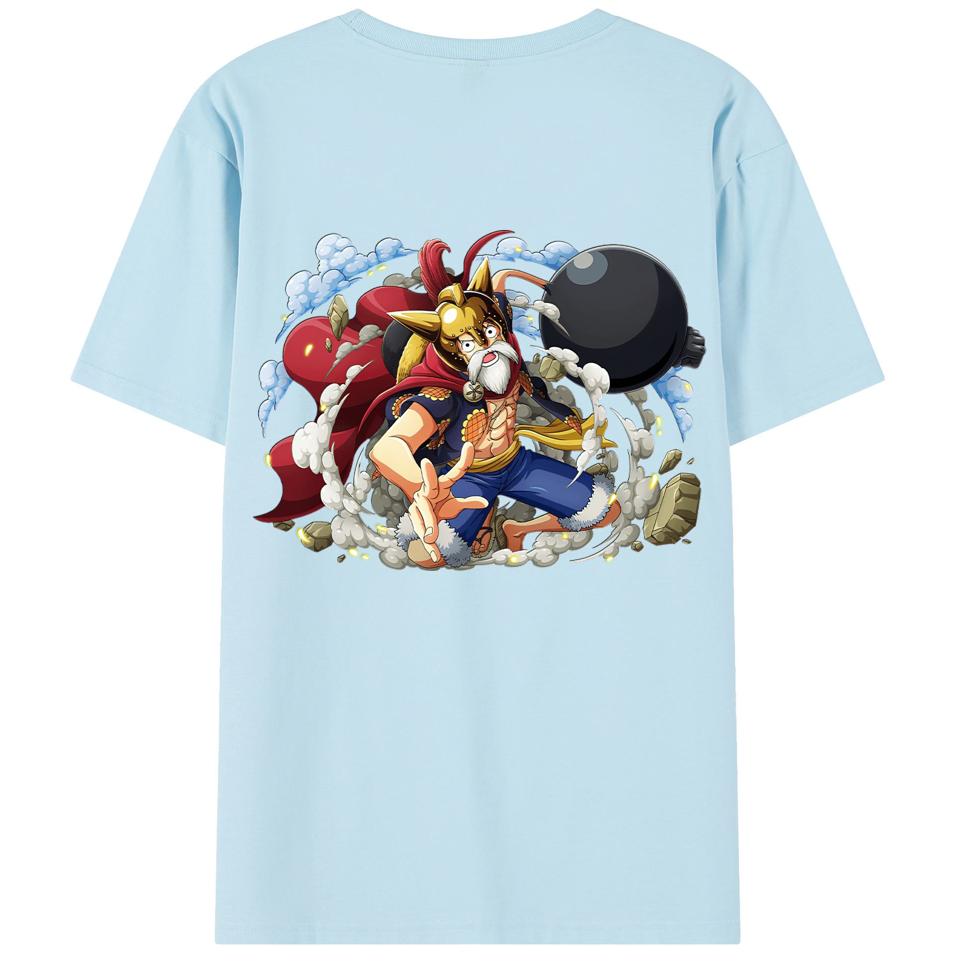 ワンピース モンキー・D・ルフィ ONE PIECE Monkey D. Luffy 綿100％半袖Tシャツ（背面プリント）